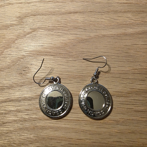 UPCYCLED Coach Silver Earrings - Picture 1 of 1